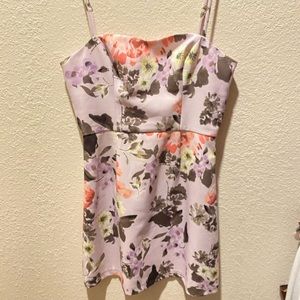 French Connection Whisper Sweetheart light purple floral mini dress size 0